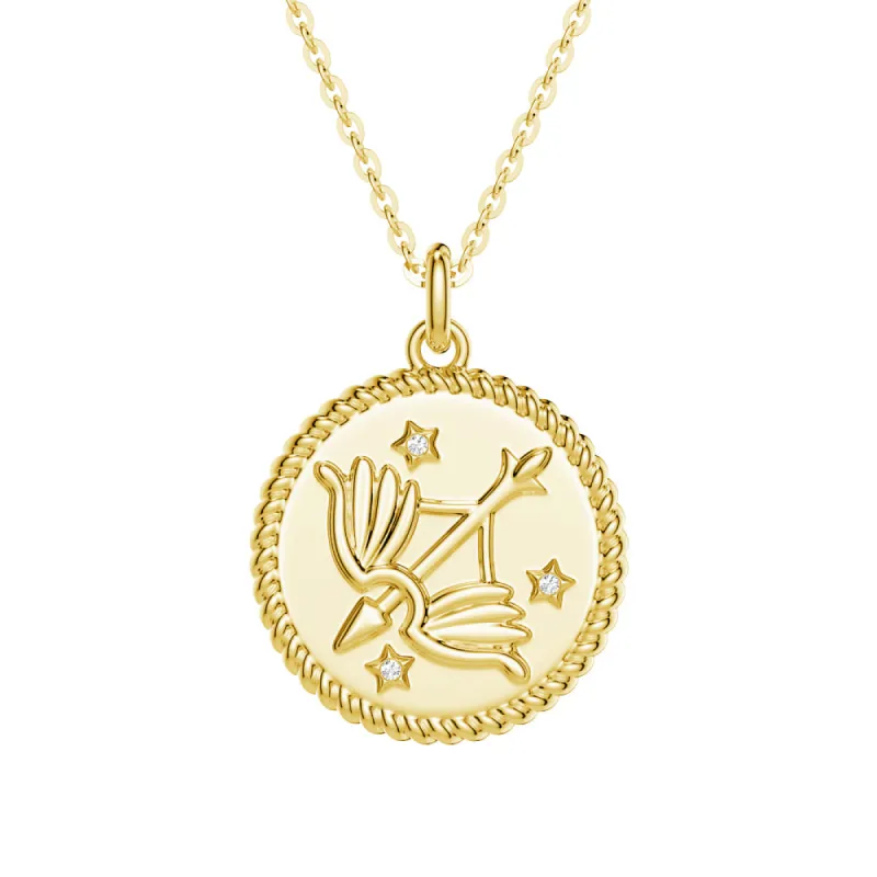Sagittarius Constellation Lab Grown Diamond Birthstone Pendant Necklace sold by MSBLUE Jewelry