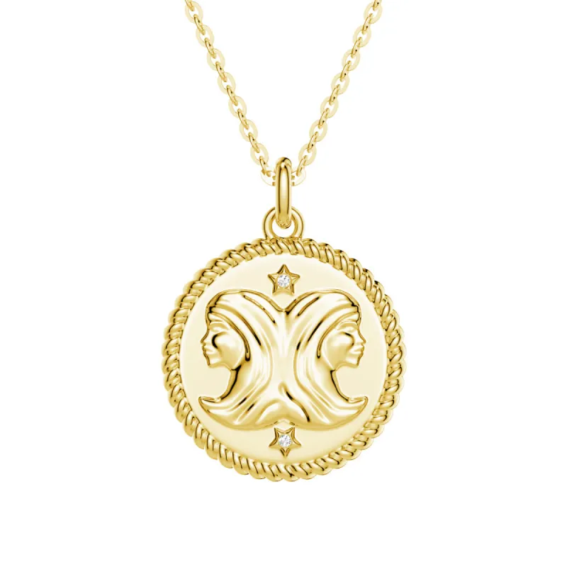 Gemini Constellation Lab Grown Diamond Birthstone Pendant Necklace sold by MSBLUE Jewelry