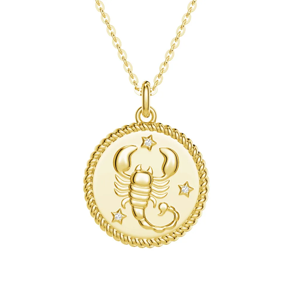 Scorpio Constellation Lab Grown Diamond Birthstone Pendant Necklace sold by MSBLUE Jewelry