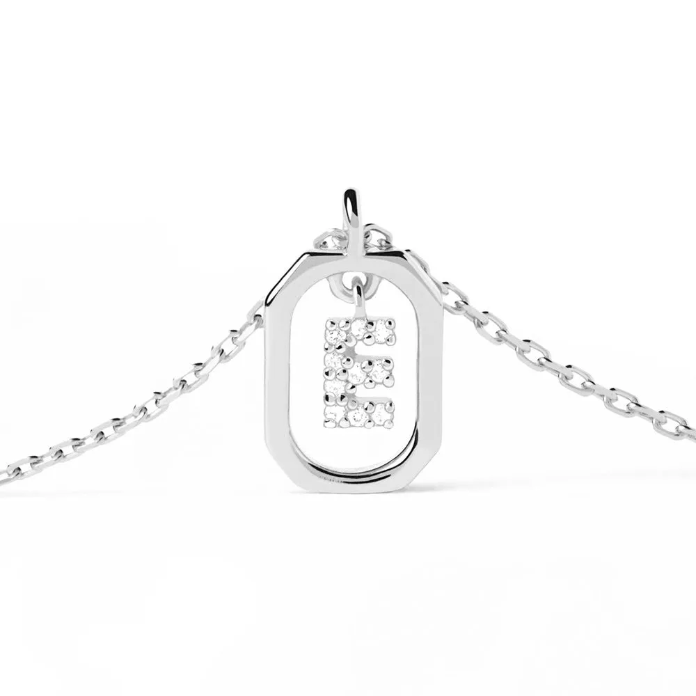 Moissanite Initial E Dangle Pendant Necklace sold by MSBLUE Jewelry product image thumbnail 3