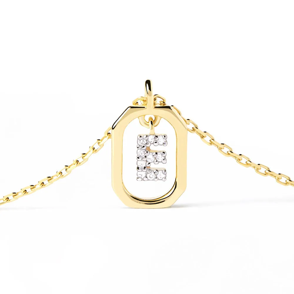 Moissanite Initial E Dangle Pendant Necklace sold by MSBLUE Jewelry product image thumbnail 4