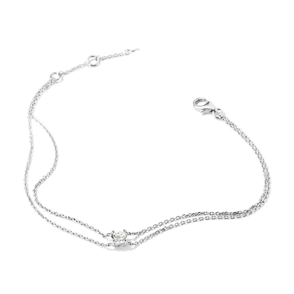 Layered Round White Sapphire Bracelet sold by MSBLUE Jewelry product image thumbnail 4