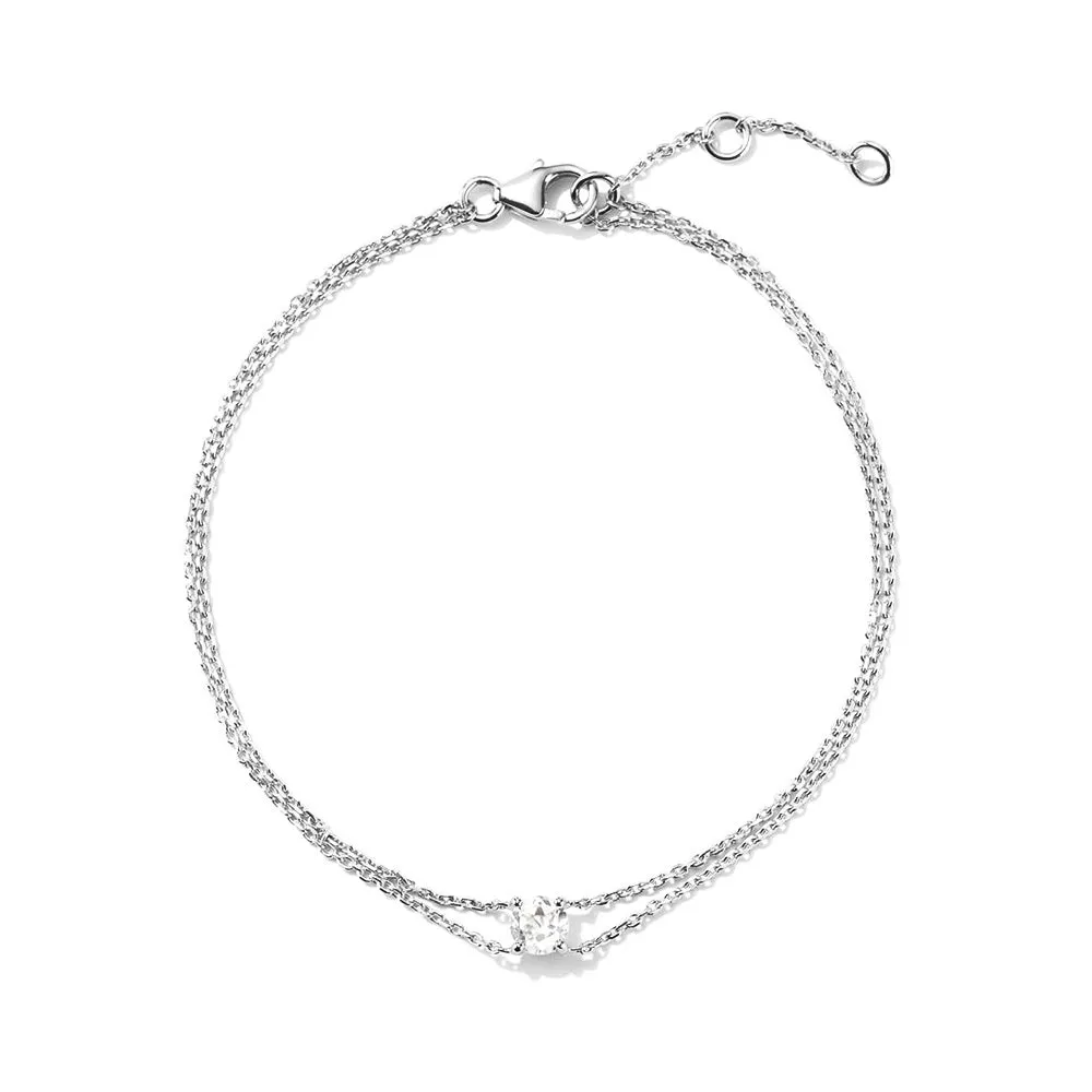 Layered Round White Sapphire Bracelet sold by MSBLUE Jewelry product image thumbnail 2