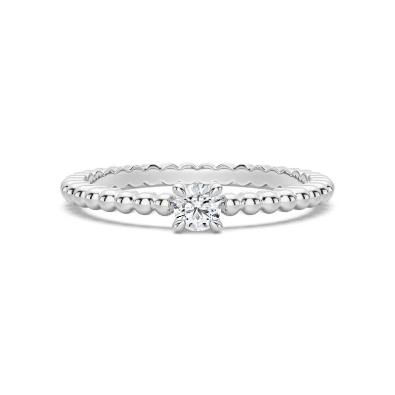 Beaded Round Lab Grown Diamond Promise Ring sold by MSBLUE Jewelry