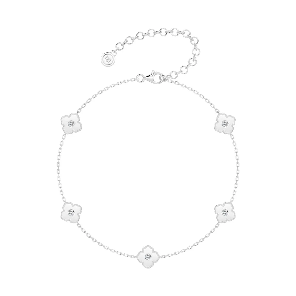 Lucky Hearts Four Leaf Clover Bracelet sold by MSBLUE Jewelry