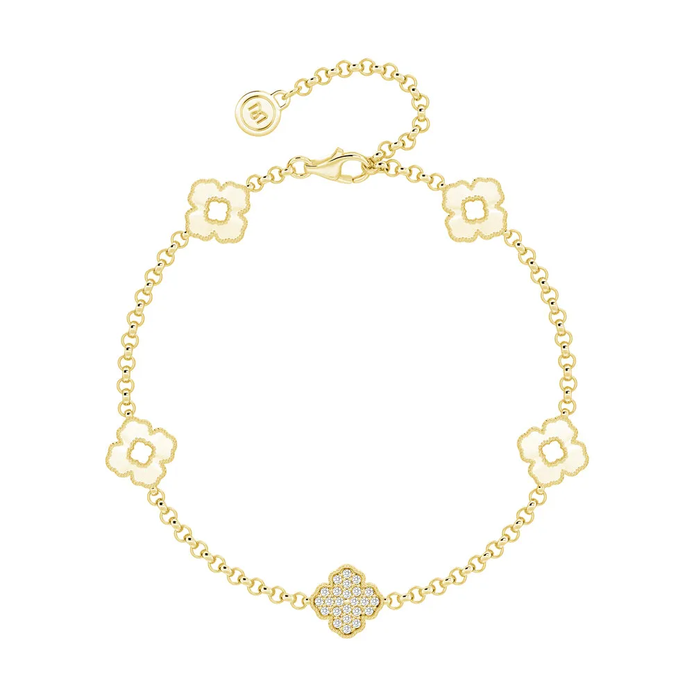 Clover Lucky Bloom Lab Grown Diamond Bracelet sold by MSBLUE Jewelry product image thumbnail 2