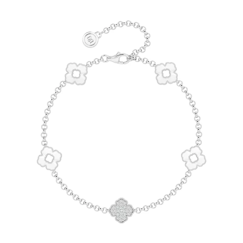 Clover Lucky Bloom Lab Grown Diamond Bracelet sold by MSBLUE Jewelry