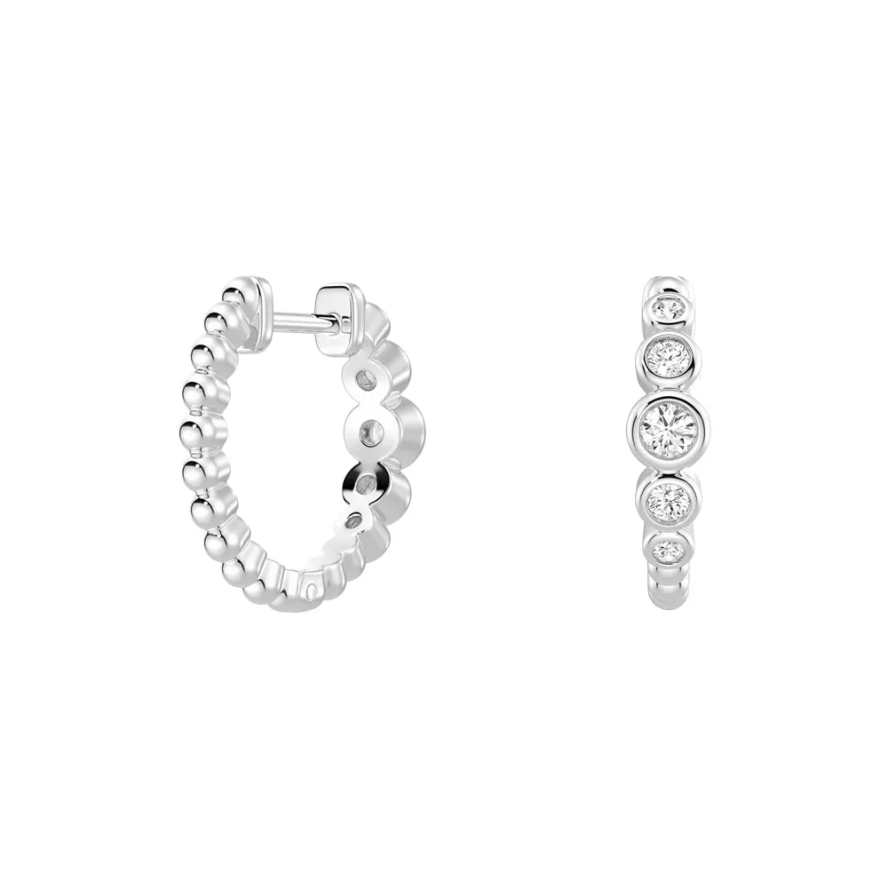 Lab Grown Diamond Five Stone Beaded Hoop Earrings sold by MSBLUE Jewelry product image thumbnail 3