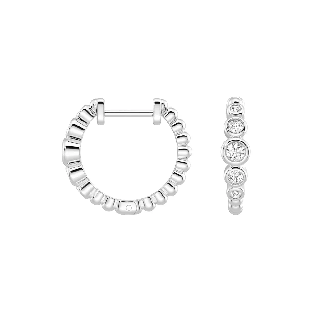 Lab Grown Diamond Five Stone Beaded Hoop Earrings sold by MSBLUE Jewelry product image thumbnail 4