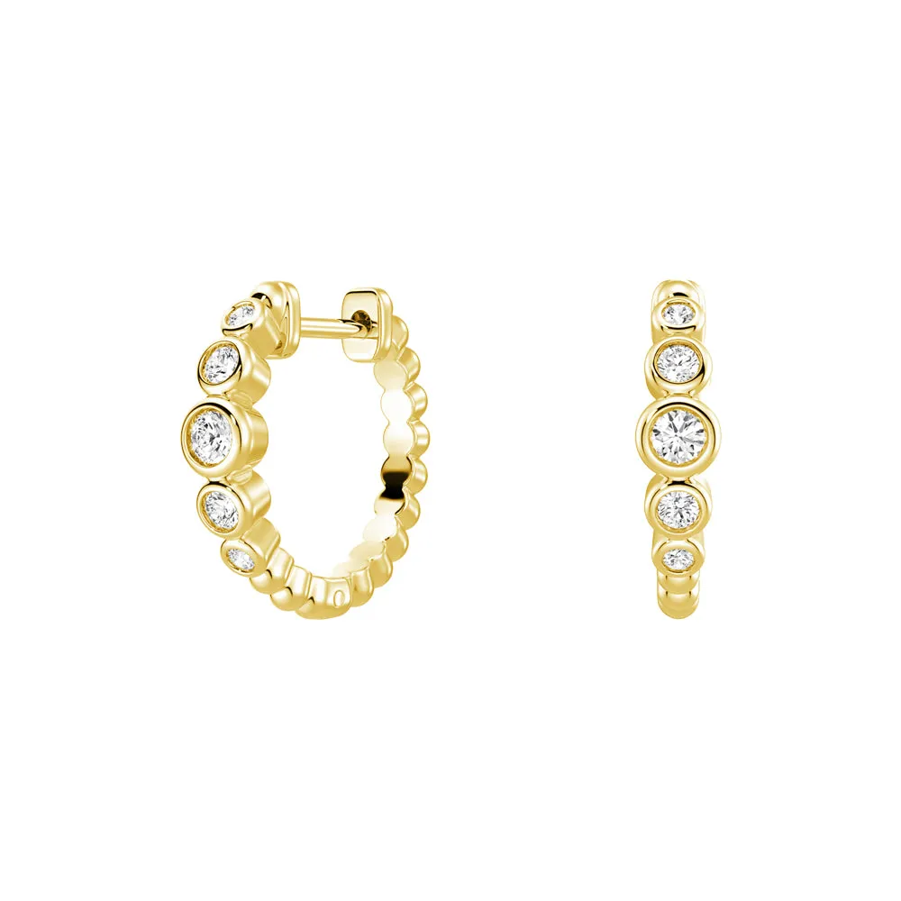 Lab Grown Diamond Five Stone Beaded Hoop Earrings sold by MSBLUE Jewelry product image thumbnail 5