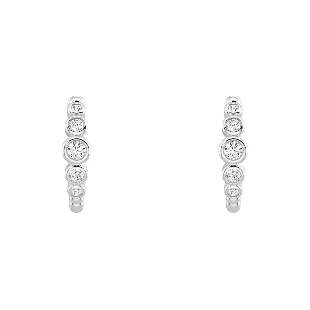 Lab Grown Diamond Five Stone Beaded Hoop Earrings sold by MSBLUE Jewelry product image thumbnail 2