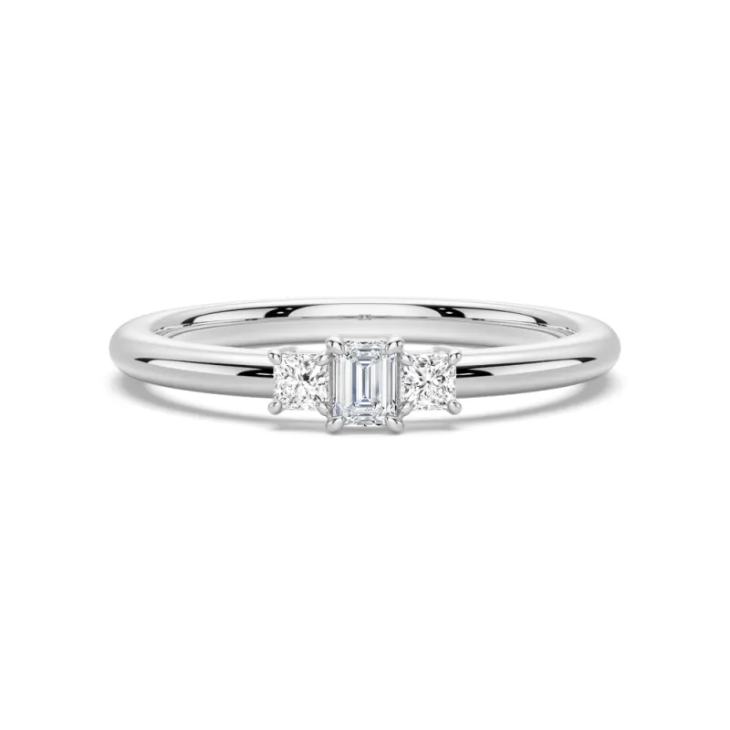 True Love Emerald Cut Lab Grown Diamond Promise Ring sold by MSBLUE Jewelry