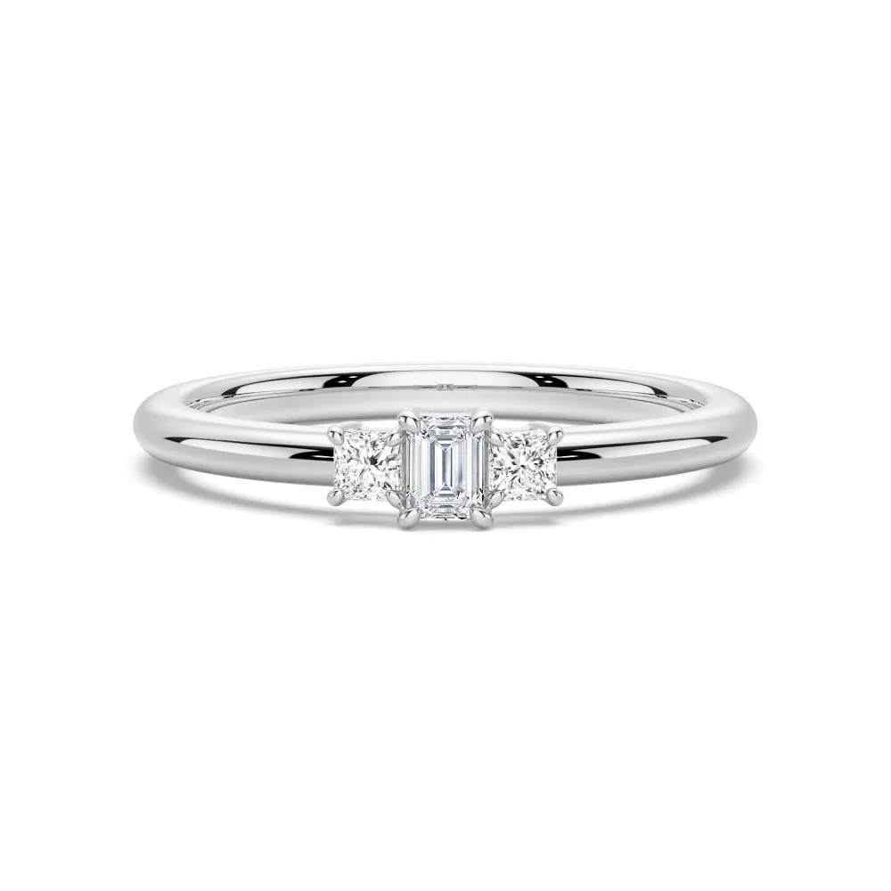 True Love Emerald Cut Lab Grown Diamond Promise Ring sold by MSBLUE Jewelry