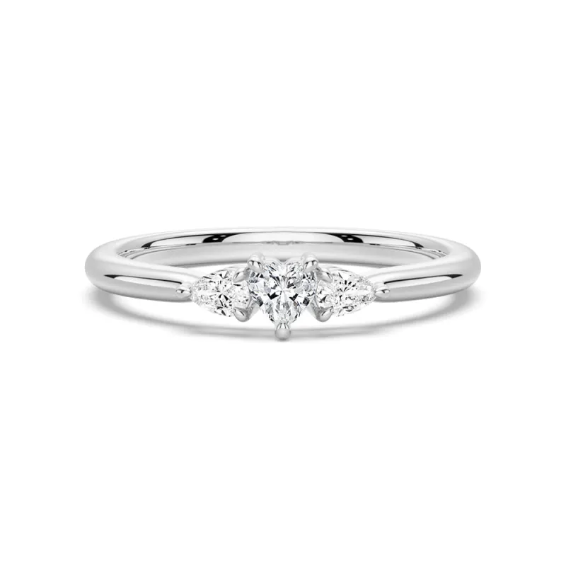 True Love Heart and Pear Lab Grown Diamond Promise Ring sold by MSBLUE Jewelry
