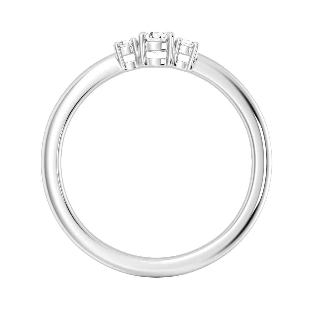 True Love Lab Grown Diamond Three Stone Promise Ring sold by MSBLUE Jewelry product image thumbnail 4
