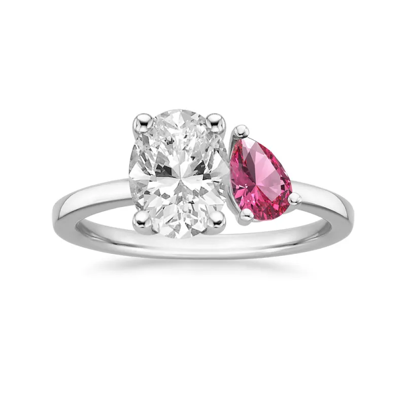 Personalized Toi et Moi October Promise Ring sold by MSBLUE Jewelry