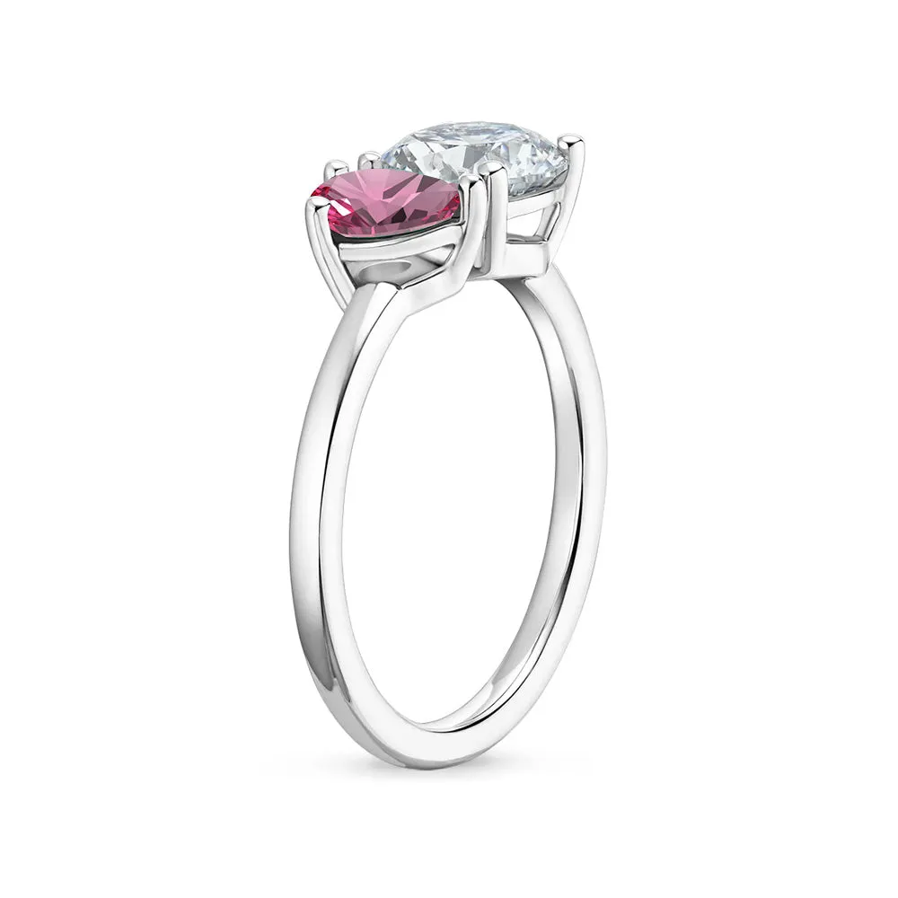 Personalized Toi et Moi October Promise Ring sold by MSBLUE Jewelry product image thumbnail 4