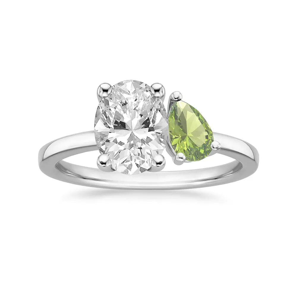 Personalized Toi et Moi August Promise Ring sold by MSBLUE Jewelry