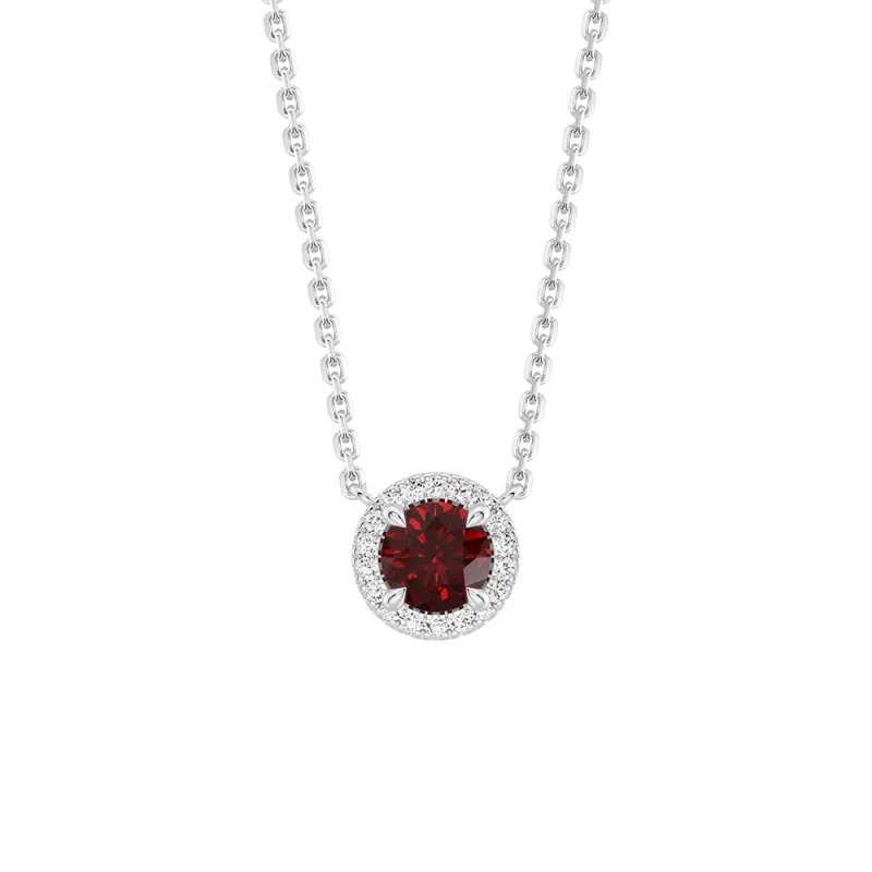 Eternal Halo Personalized Birthstone Necklace sold by MSBLUE Jewelry