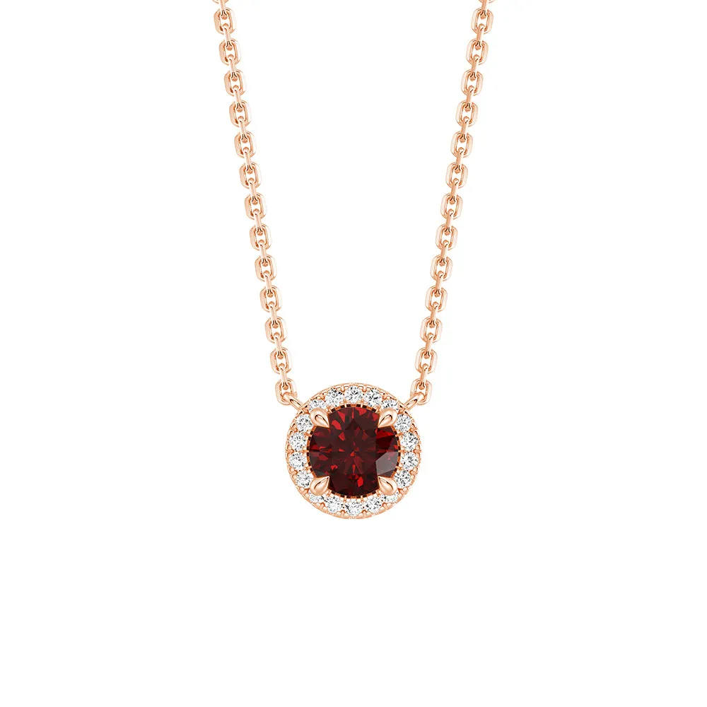 Eternal Halo Personalized Birthstone Necklace sold by MSBLUE Jewelry product image thumbnail 2