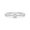 Beaded Emerald Cut Lab Grown Diamond Promise Ring sold by MSBLUE Jewelry
