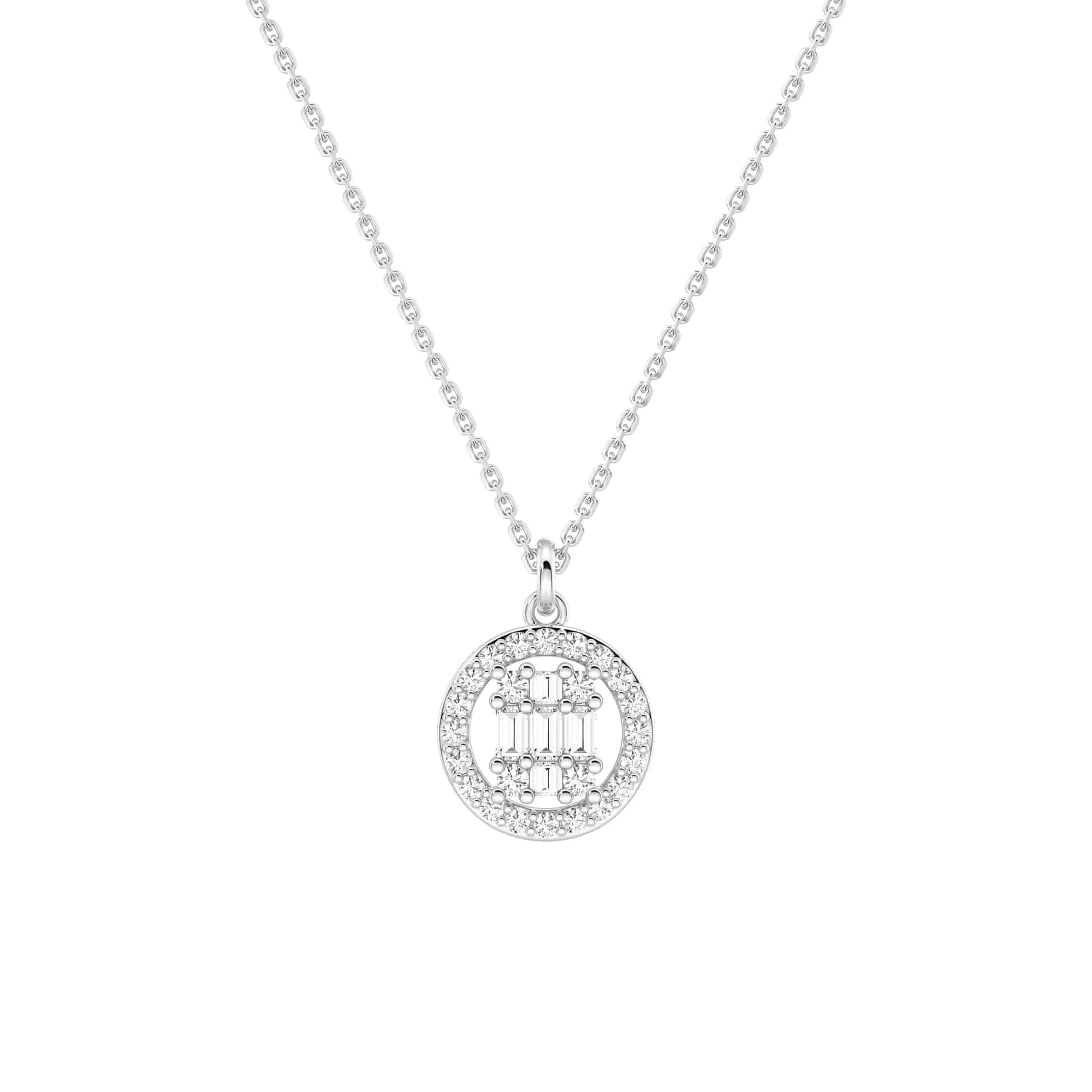 Infinity Halo Lab Grown Diamond Circle Cluster Necklace sold by MSBLUE Jewelry