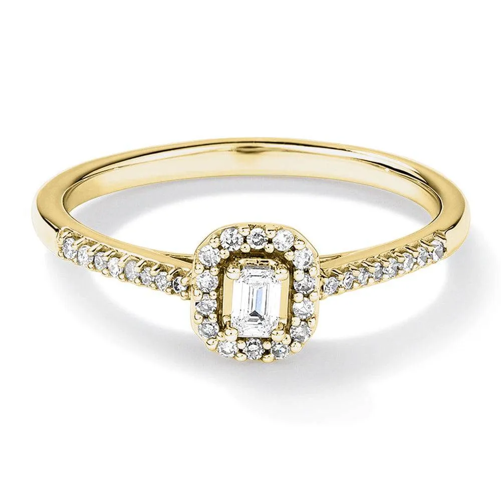 Halo Emerald Cut Lab Grown Diamond Promise Ring sold by MSBLUE Jewelry product image thumbnail 2