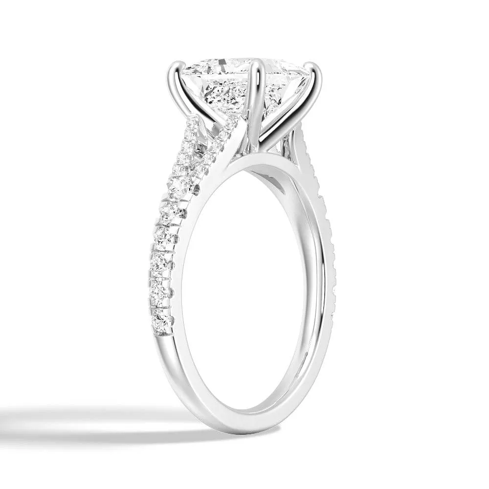 Princess Cut Split Shank Moissanite Engagement Ring sold by MSBLUE Jewelry product image thumbnail 4