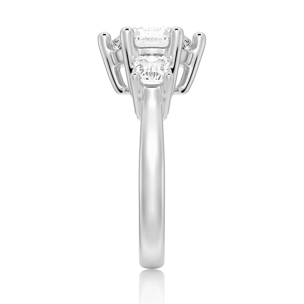 Tapered Baguette Three Stone Ring Set in Sterling Silver sold by MSBLUE Jewelry product image thumbnail 5