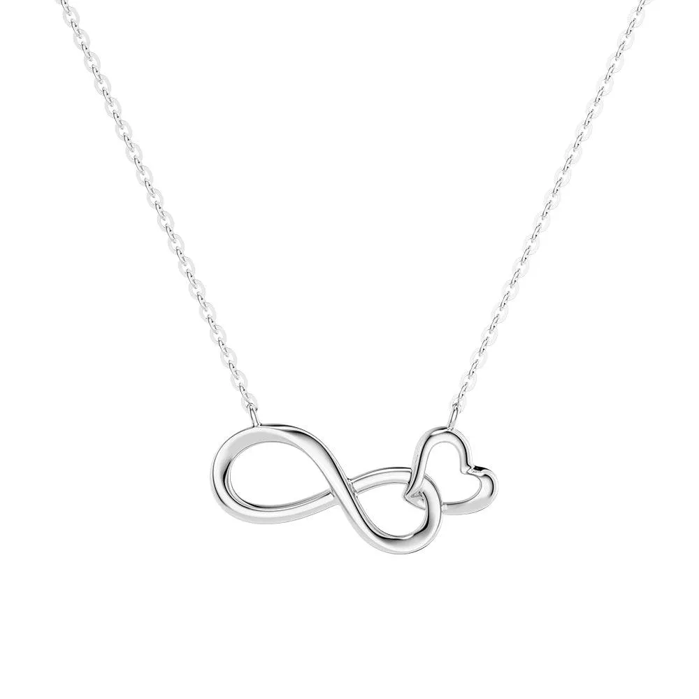 Two Tone "Infinite Love" Heart Link Infinity Necklace sold by MSBLUE Jewelry product image thumbnail 2