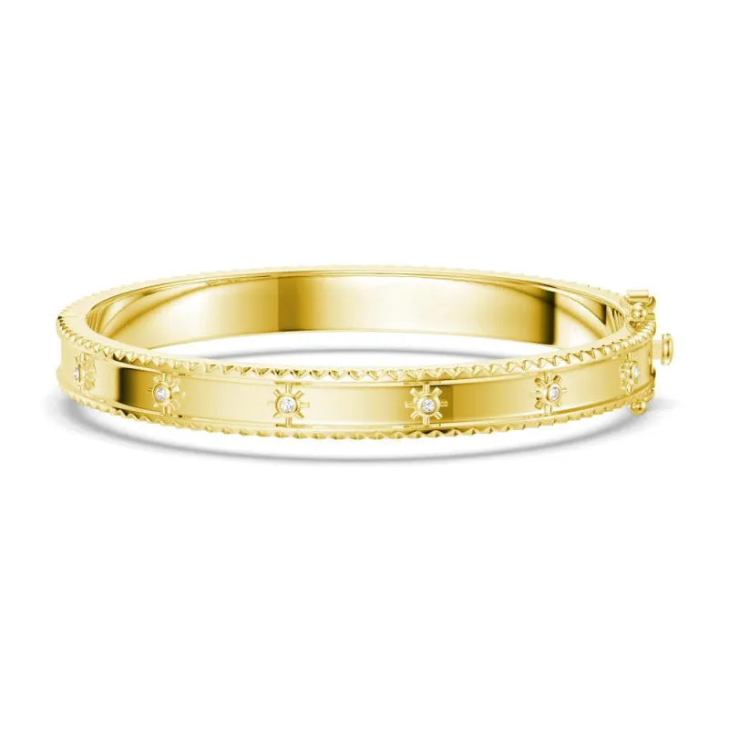 Modern Sunshine Round Cut Moissanite Fashion Bangle Bracelet sold by MSBLUE Jewelry