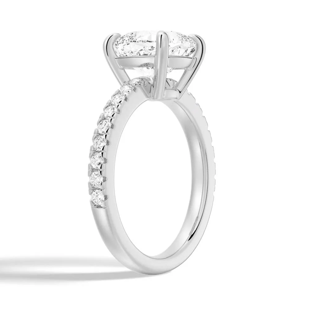 Pavé Band Cushion Cut Moissanite Engagement Ring sold by MSBLUE Jewelry product image thumbnail 4