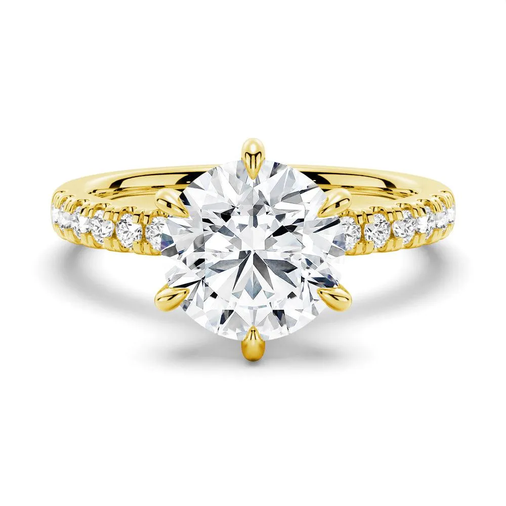 Six Prong French Pavé Moissanite Engagement Ring sold by MSBLUE Jewelry product image thumbnail 2