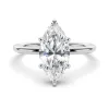 Petite Marquise Solitaire Moissanite Engagement Ring With Hidden Halo sold by MSBLUE Jewelry