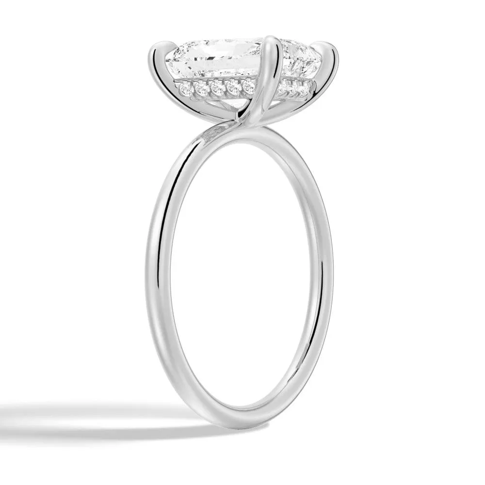 Four Prong Radiant Solitaire Moissanite Engagement Ring With Hidden Halo sold by MSBLUE Jewelry product image thumbnail 4