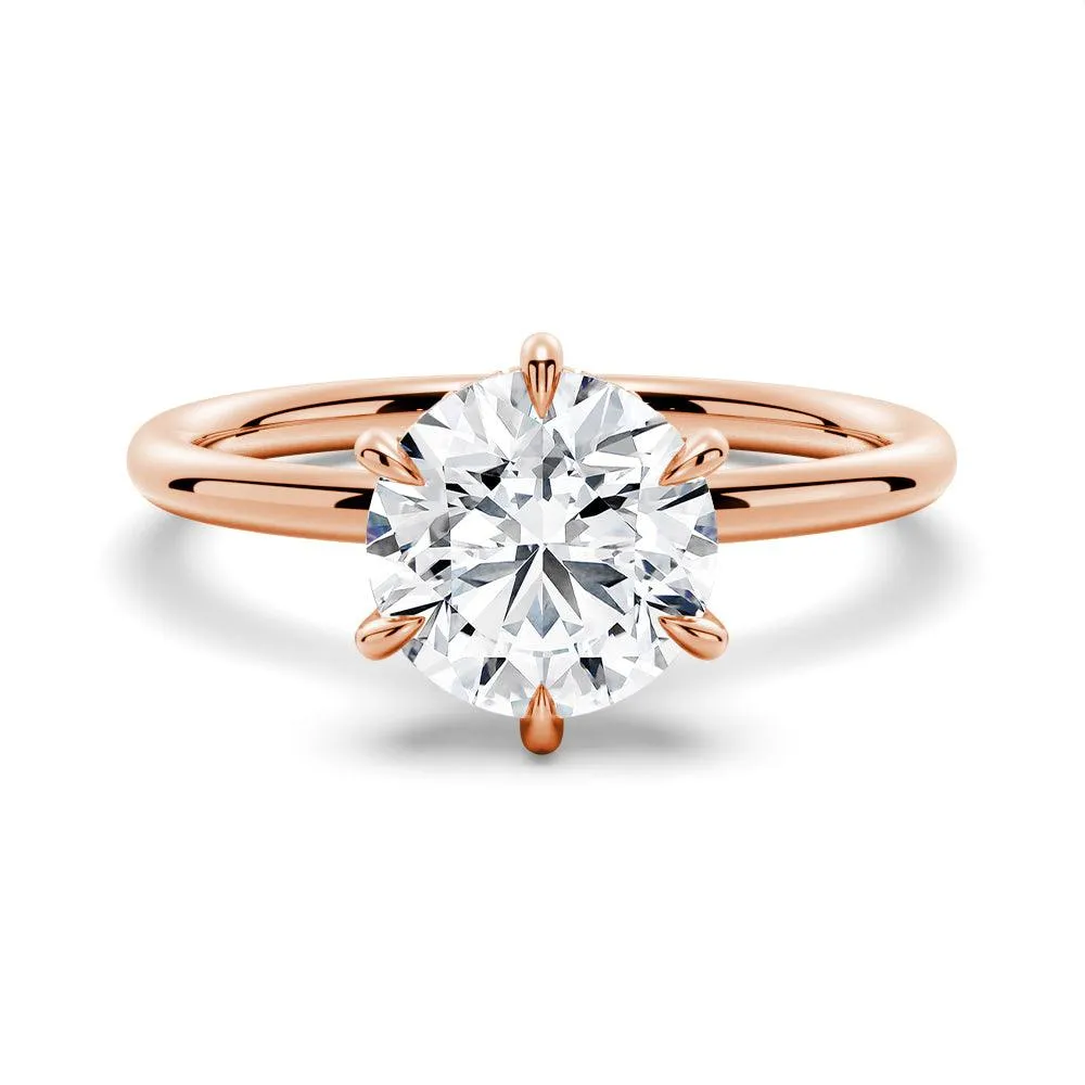 Six Prong Solitaire Moissanite Engagement Ring With Hidden Halo sold by MSBLUE Jewelry product image thumbnail 3