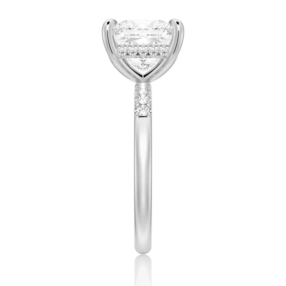 Princess Cut Moissanite Engagement Ring With Hidden Halo sold by MSBLUE Jewelry product image thumbnail 5