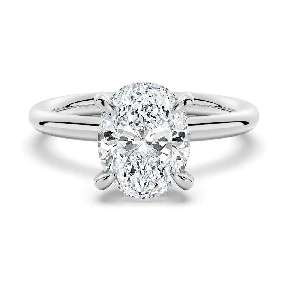 Oval Solitaire Moissanite Engagement Ring sold by MSBLUE Jewelry