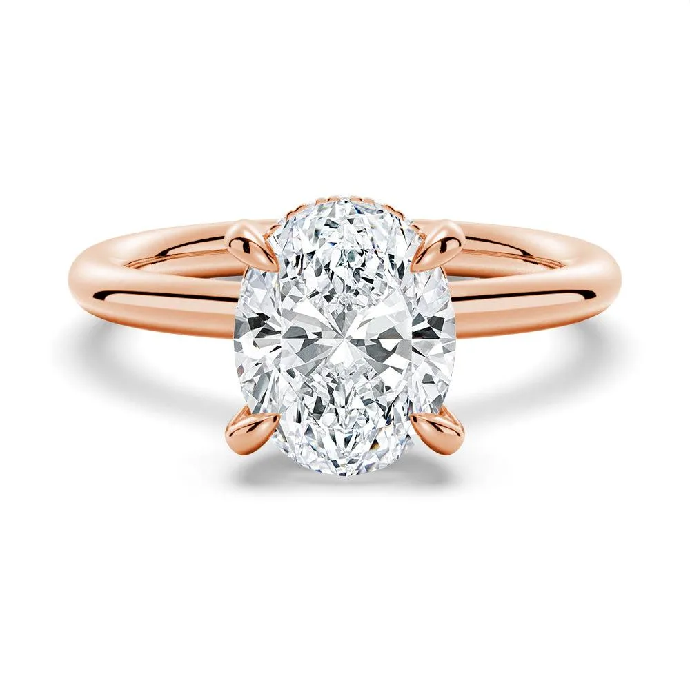 Oval Solitaire Moissanite Engagement Ring sold by MSBLUE Jewelry product image thumbnail 3