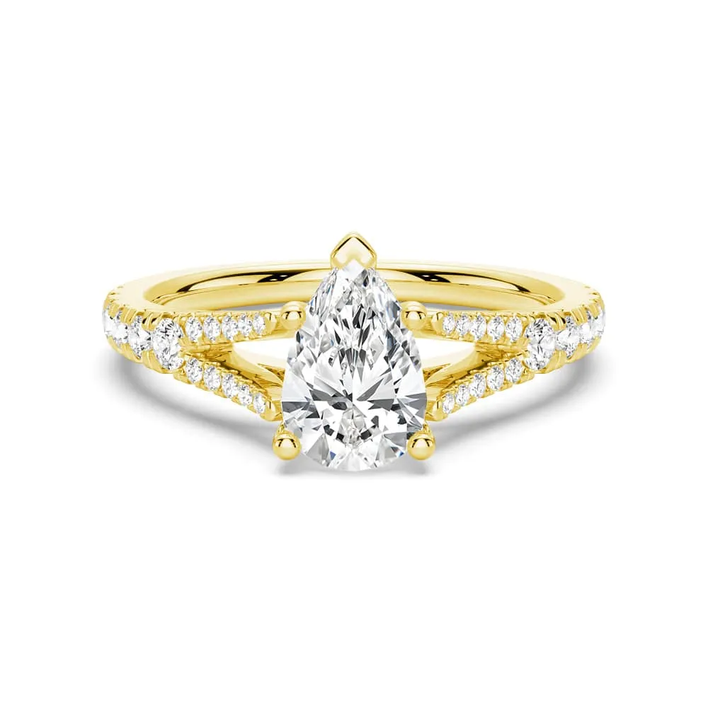 Pear Shaped Split Shank Moissanite Engagement Ring sold by MSBLUE Jewelry product image thumbnail 2