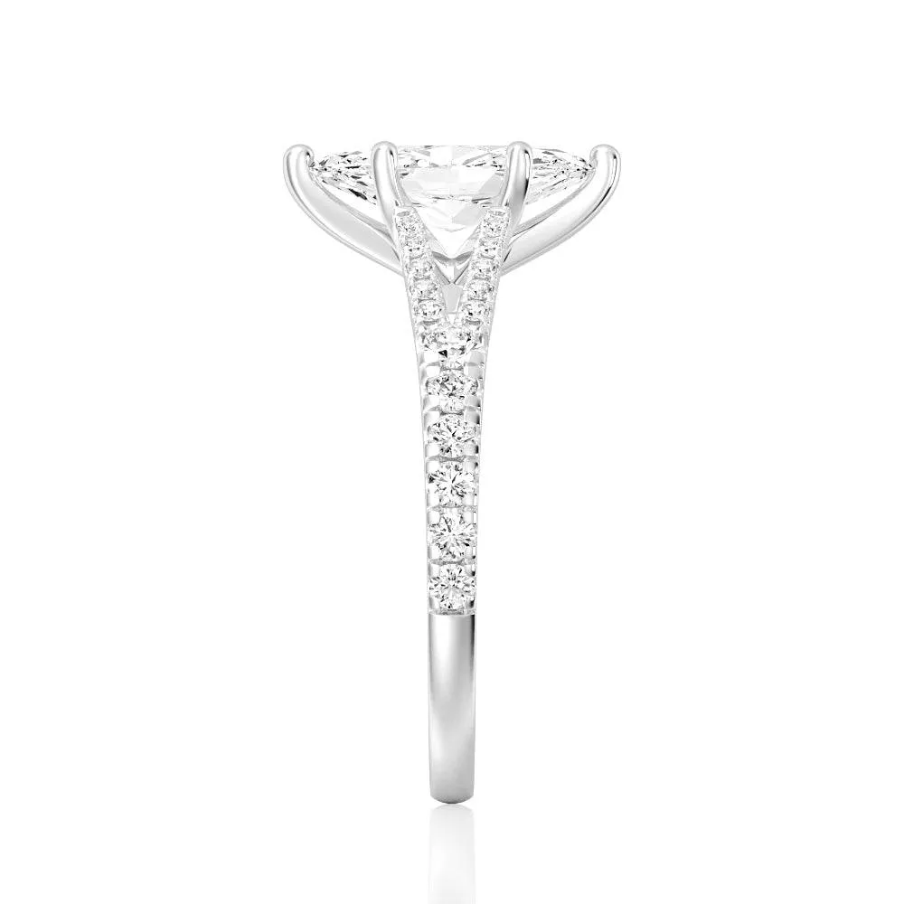 Marquise Cut Split Shank Moissanite Engagement Ring sold by MSBLUE Jewelry product image thumbnail 5