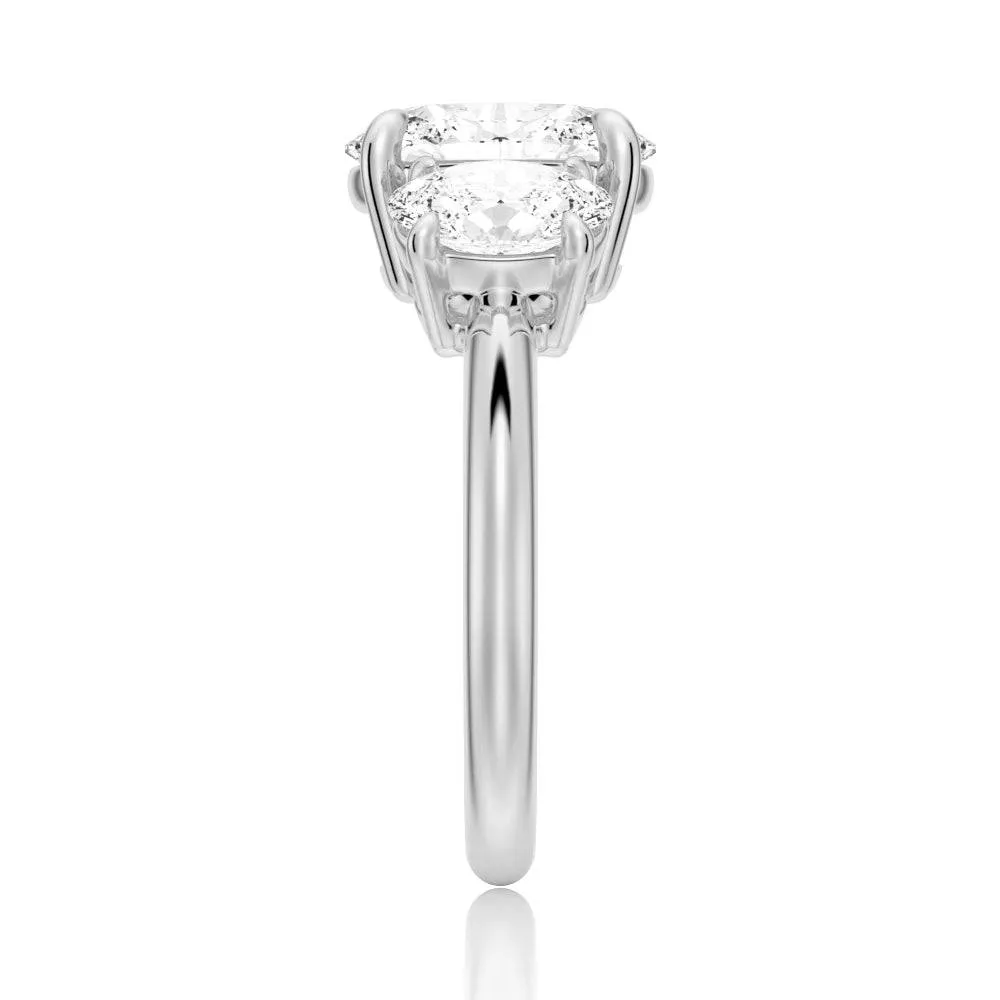 Oval Cut Three Stone Moissanite Engagement Ring sold by MSBLUE Jewelry product image thumbnail 5