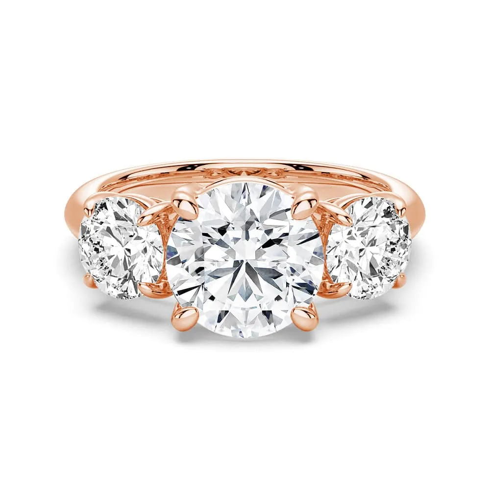 Round Cut Three Stone Moissanite Engagement Ring sold by MSBLUE Jewelry product image thumbnail 3