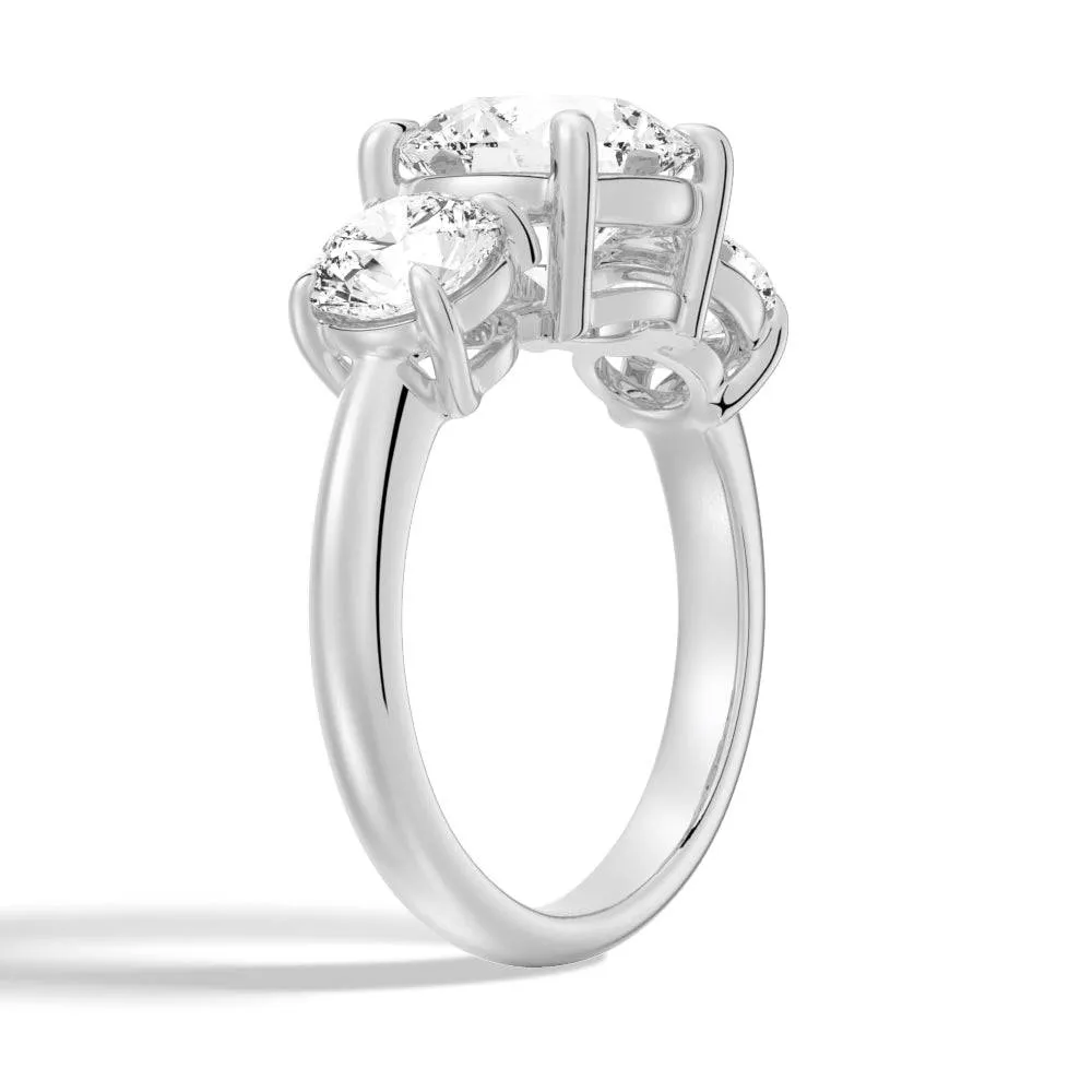 Round Cut Three Stone Moissanite Engagement Ring sold by MSBLUE Jewelry product image thumbnail 4