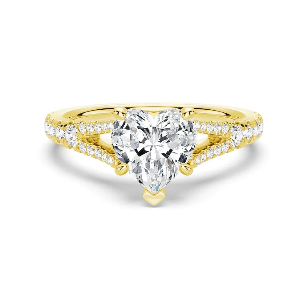Heart Shaped Split Shank Moissanite Engagement Ring sold by MSBLUE Jewelry product image thumbnail 2