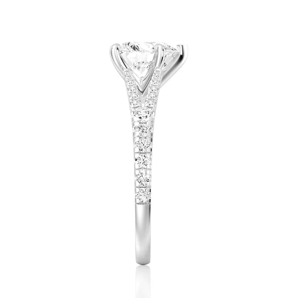 Heart Shaped Split Shank Moissanite Engagement Ring sold by MSBLUE Jewelry product image thumbnail 5