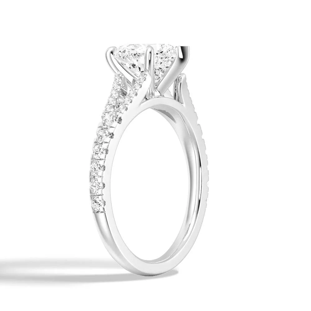 Heart Shaped Split Shank Moissanite Engagement Ring sold by MSBLUE Jewelry product image thumbnail 4