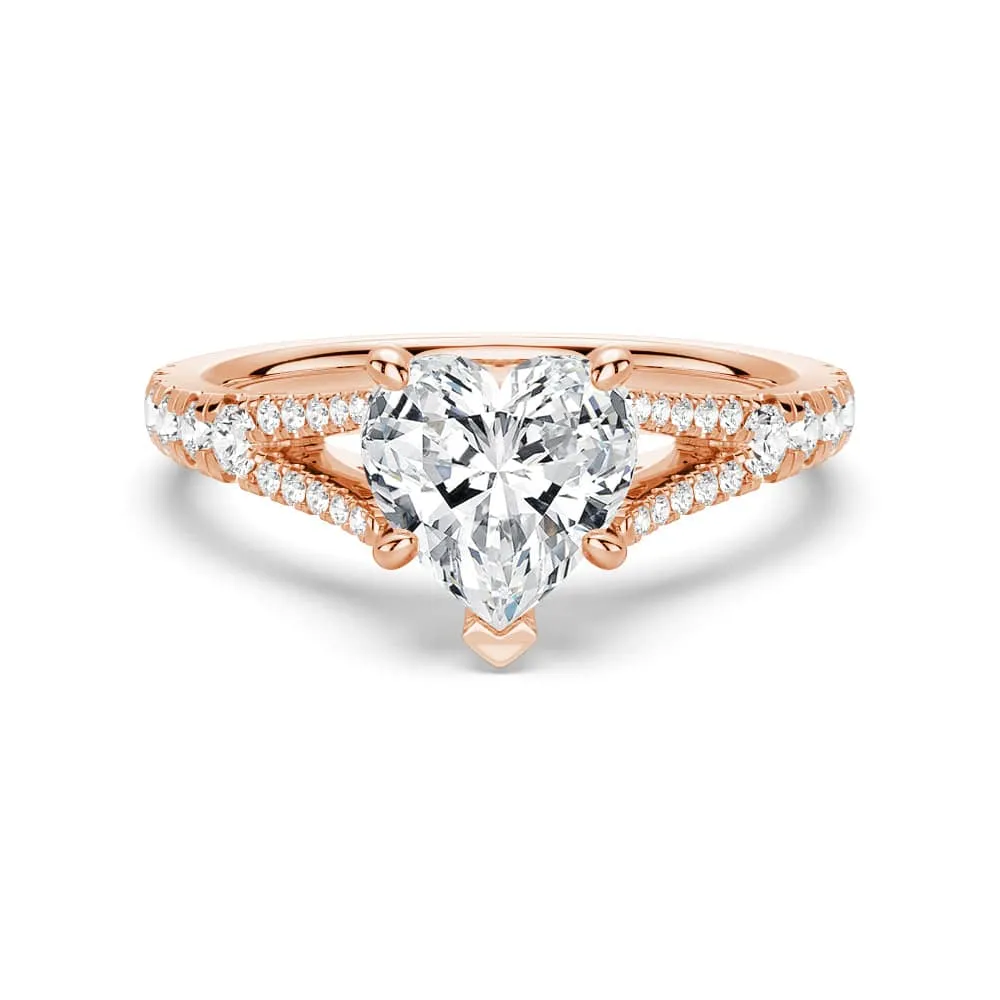 Heart Shaped Split Shank Moissanite Engagement Ring sold by MSBLUE Jewelry product image thumbnail 3