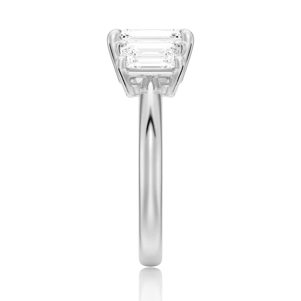 Emerald Cut Three Stone Moissanite Engagement Ring sold by MSBLUE Jewelry product image thumbnail 5