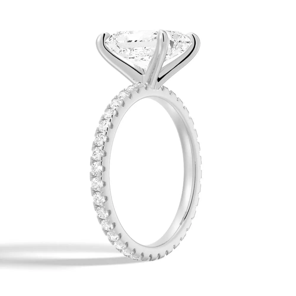 Radiant Cut Moissanite Engagement Ring With Eternity Pave Shank sold by MSBLUE Jewelry product image thumbnail 4